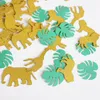 Decoração de festa 100 pcs glitter confetes o primeiro menino de um ano bebê menina safari selva zoológico animal aniversário po adereços presente