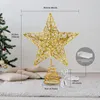 Kerstdecoraties Tree Topper Star ornamenten met LED -sprookjeslichten Lichten Hangende decoratie voor binnenmas jaarverlichting binnenshuis