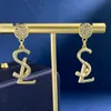 Designer Earring Love Charm For Woman styles with diamonds Brand Simple Letters Y Gold 925 Silver Diamond Lady Earrings Jewelry Ear Stud