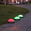 Waterproof Solar Buried Lamp Underground Road Stud Lighting 8 Leds Round Warning Light For Driveway Street Garden