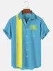Camisas casuais masculinas verão 3d praia havaiana mass de camisa listrada stand colar streetwear manga curta botão de moda de tamanho grande