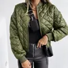 Damesjassen Vrouw Vrouwen Winterkleding 2022 Parka Zwart jas Argyle Zip Up Zipper Parkas Damesjassen