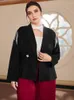 Vêtements d'extérieur Toleen Plus Taille Vêtements pour femmes 2022 Spring Automn Fashion Button Bouted Suit Outwear Long Manche Casual Forme