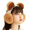 Berretti 2022 Scaldaorecchie Lolita Paraorecchie Animal Bear Bow Knot Fascia per le donne Cuffie Inverno Natale