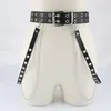 Cinturones Mujer Cinturón de cuero Geometría Metal Pin Hebilla Borla Cadena Marca Moda para
