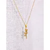 Colares pendentes Acessórios de jóias de alta qualidade Jewelrynecklace yhpup colar de pendente de flor de rosa de metal da moda 316 inoxidável
