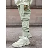 Godlikeu للرجال اتجاه الموضة Hip Hop Multi-Pocket Shipper Design High Street Street Outdoor Disual Cargo Pants