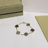Luxury Classic 4 Four Leaf Clover Charm Bracelets Bracelets Sieć 18K Gold Shell for Girl Wedding Mother 'Day Jewelry Woman Gi323l