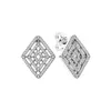 Authentic 925 Sterling Silver Geometric Line Stud Earring with Original Box for Pandora CZ diamond Wedding Party Jewelry For Women Girls Gift Earrings