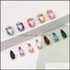 Charms Colorf K9 Crystal Waterdrop Square Pendants для ювелирных изделий для изготовления DIY Серьги колье модные аксессуары для доставки DHTFM