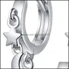 Hoop Huggie 925 Sterling Sier New Woman Fashion Jewelry Simple Star Moon Cross Golden Earrings Drop Delivery 2022 Earring Dhyta