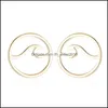 Stud Simple Round Wave Earrings For Women Stainless Steel Stud Ocean Beach Fashion Jewelry Ear Studs Pendientes Brincos Drop Delivery Dhc7C