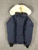 Kvinnor Navy Down Parkas Coat Bomber Jacket Päls huva full zip vinterutkläder parkas storlek xs-xxl