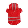 Dog Apparel Summer Outdoor Pet Raincoat Reflective Strip Rain Coat Jumpsuit Waterproof Hooded Jackets For Small Dogs Supplies