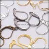 CLASPS HOOKS 20st/Lot 15x10mm Gold French Spake Earring Hooks Wire Inst￤llningar Bas Hoops ￶rh￤ngen f￶r DIY -smycken Tillbeh￶r 124 DHPLZ