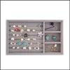 Jewelry Pouches Bags Jewelry Pouches Bags 3 Options Handmade Diy Box Der Storage Organizer Gray Soft Veet Jewellery Earring Necklace Dhylm
