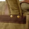 Zaino stile zaino da uomo americano roll top zaino in tela cerata ad olio con borsa da trekking da viaggio all'aperto di grande capacità in pelle bovina 221015