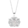 Kedjor S925 Sterling Silver Simple Chinese Style Pearl Lotus Halsband Kvinna 2022 Creative Design Flower Pendant