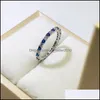 Eheringe Süße Nette Einfache Mode Hochzeit Schmuck Echt 925 Sterling Silber MTI Farbe Edelsteine Frauen Band Ring Nie Verblassen Drop de Dhodi