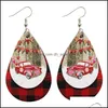 Dangle Lustre Vérifier Mobile Motif Boucles D'oreilles Bijoux En Forme De Goutte Femmes En Cuir De Mode Dangle Boucle D'oreille Alliage Goutte D'oreille De Noël 1 9 Dhn56