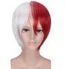 Women Red White Cosplay Anime Party Hair Wig Heat Resistant Ladies Wig