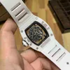 Luxury mens Mechanics Watches Wristwatch Wine barrel leisure business watch rm055 fully automatic mechanical r white ceramic men