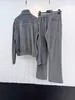 Высокие эластичные бархатные спортивные костюмы Жаккардовые брюки Установки осень Двух кусоч