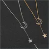 Hangende kettingen kettingen mode 925 sterling sier maan en star tales ketting link hanger ketting voor vrouwen fijne sieraden drop del dhbs1