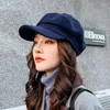 Berets Diyalo Casual Vintage Maler Detektiv Britischen Stil Solide Hut Damen Achteckige Sboy Cap Frauen Herbst Winter Warme Kappen