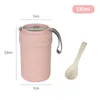 Dinnerware Sets Portable Wheat Straw Breakfast Drink Porridge Soup Cup With Lid Spoon Insulated Breathable Sealed Container Lunch Box