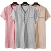 Men's Sleepwear Incerun Leisure Leis Homewears Men Algodão de Algodão Manga Curta V Necue Nightgown Breathable Comfy Nightwear Plus