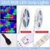 Strips 12V 2835 DC LED Strip RGB Light For Room 5M 10M 60LED/MNeon Remote Controller 24 Key Mini Power Adapter 12 V Waterproof