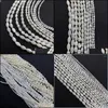 Other See Pic Natural Sea Shell Beads Rice Grain Shape Msee Pic-Of-Pearl Loose For Diy Fashion Ladies Jewelry Necklaces Bracelets Ear Dhcu9