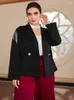 Vêtements d'extérieur Toleen Plus Taille Vêtements pour femmes 2022 Spring Automn Fashion Button Bouted Suit Outwear Long Manche Casual Forme