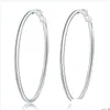 Hoop Huggie 925 Sterling Sier Smooth 50/60/70/80Mm Round Circle Hoop Earrings For Women Fashion Charm Engagement Wedding Jewelry 812 Dhyts