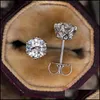 Charm Real 0.5-1 Carat D Color Moissanite Stud Earrings For Women 100% 925 Sterling Sier Sparkling Wedding Jewelry Drop Delivery 2022 Dhvcz