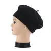 Hattar baby barn basker beanie flickor ull varm vinter hatt barn retro vintage vanlig fast färg eleganta dekor mössor