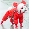 Dog Apparel Small All-Body Waterproof Raincoat Funny Animal Shaped Pet Puppy Rain Coat Hooded Clothing Outdoor Reflective