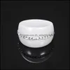 Con piedras laterales Lujo Romántico Claro Blanco y negro Anillo de cerámica Joyas para mujeres Accesorios Moda con Bling Crystal 1864 Q2 Dhnax