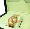 Original Box Watch President Day-Date 228238 18K Yellow Gold Baguettes Dial Watch Mechanical Automatic Mens BF Watches