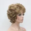 new short curly light strawberry blonde synthetic women's full wig