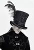 Chapeaux à large bord gothique Vintage chapeau haut de forme hommes Steampunk Cosplay Punk fête casquettes plume décoration goutte