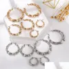 Hoop Huggie Sliver / Gold Color Big Bamboo Circle Orecchini a cerchio per le donne Hip Hop Large Celebr N58F 260 T2 Drop Delivery 2022 Jewelry E Dh1Ow