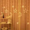 سلاسل absf moon star starta light garland aid mubarak lamp led