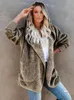 Frauenfell Wywmy Faux Teddy Bear Coat Jacke Frauen Mode Offene Stichwinter mit Kapuze weiblicher Langarm Fuzzy Outwear M￤ntel