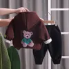 Zima dziewczynki Zestaw ubrania dla dzieci grube ciepłe bluzy spodnie 2pcs/Set Toddler Casual Costume Tracksuits