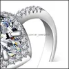 Pierścionki ślubne Pierścień Crowna 5a Stone Kamień 925 Sterling Sier Obiecing zaręczynowe Pierścienie weselne Pierścienie dla kobiet biżuterię palcami DHQN7