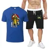 Survêtements pour hommes une pièce 2022 hommes Roronoa Zoro été coton imprimé confortable à manches courtes T-Shirt Shorts costume Harajuku Sport