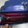 Сумка через плечо Stitching Rainbow Patchwork Hand Eagle Metal Pu Leather Metallic Square Bag Joint Purse 221015