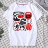 Tirt Designer Letter Printing Cotton Reck Reck Short Sleeve Black and White Fashion Abstric